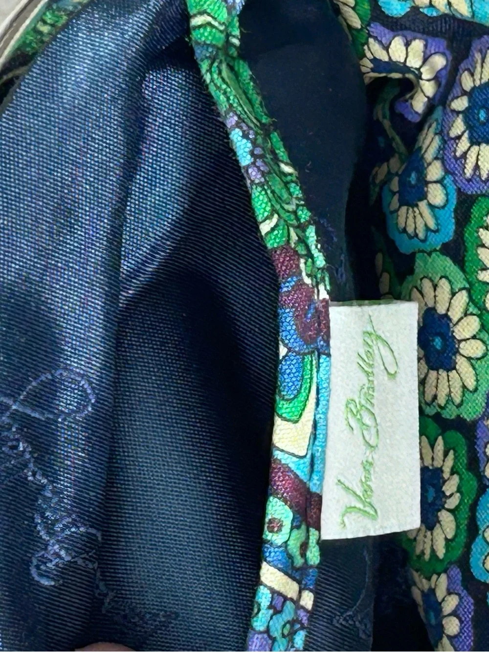 Vera Bradley Quilted Kiss-Lock Coin Purse in Blue, Green & Teal